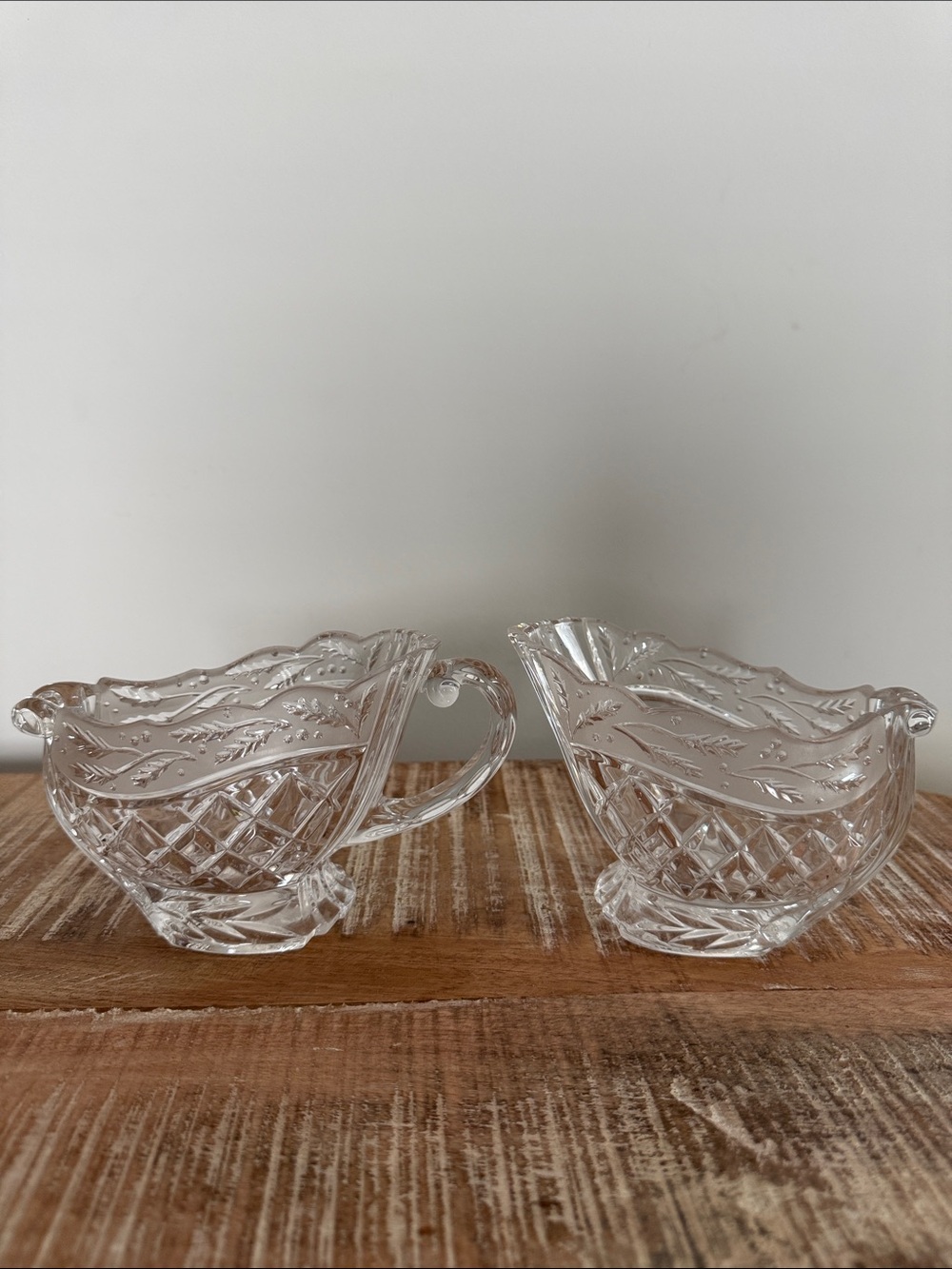 Waterford Marquis Crystal Sleigh Sugar Creamer Bowls Cut Glass Holiday Decor